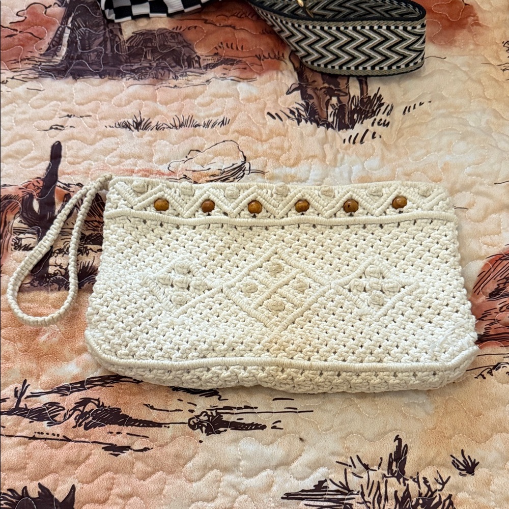 Handcrafted Cream Crochet Clutch